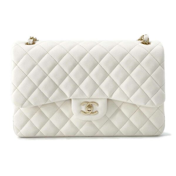 9534384 01 Chanel Matelasse 30 Cocomark Caviar Shoulder Bag White