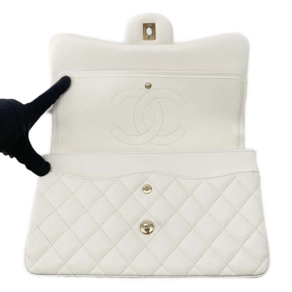 9534384 06 Chanel Matelasse 30 Cocomark Caviar Shoulder Bag White