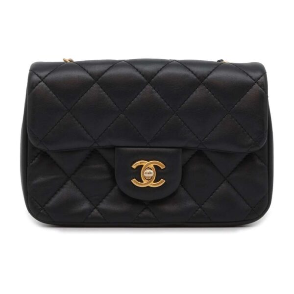 9535879 01 Chanel Mini Matelasse Coco Mark Heart Bag Black