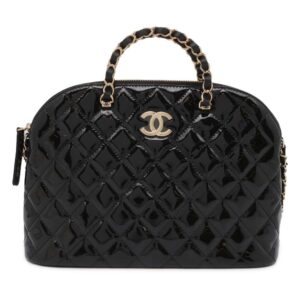 9535954 01 Chanel Coco Mark Plastic Chain Shoulder Bag Black