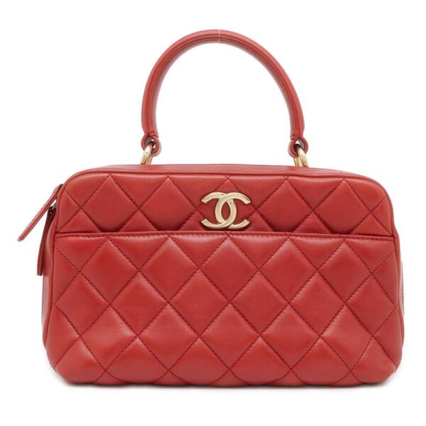 9535961 01 Chanel Matelasse Coco Mark Bowling Lambskin 2way Bag