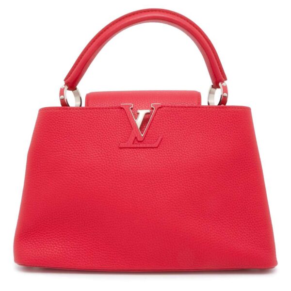 9538450 01 Louis Vuitton Capucines PM Taurillon Leather Handbag Red