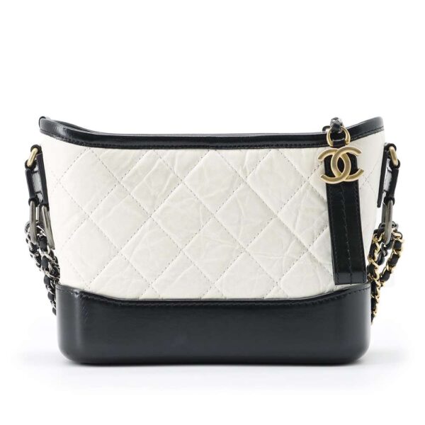 9544529 01 Chanel Gabriel de Small Hobo Lambskin Shoulder Bag Black White