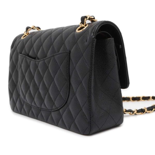 9544758 02 Chanel Matelasse 25 Coco Mark Double Chain Caviar Bag Black