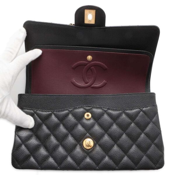 9544758 06 Chanel Matelasse 25 Coco Mark Double Chain Caviar Bag Black