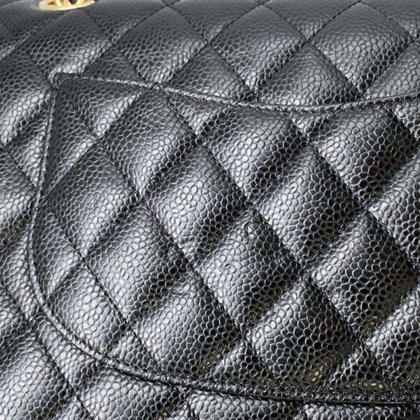 9544758 10 Chanel Matelasse 25 Coco Mark Double Chain Caviar Bag Black