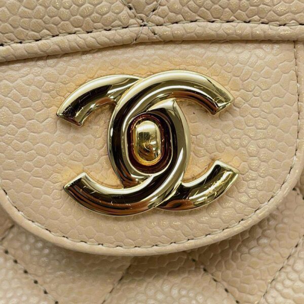 9550711 12 Chanel Matelasse 25 Coco Mark Double Chain Caviar Bag Biege