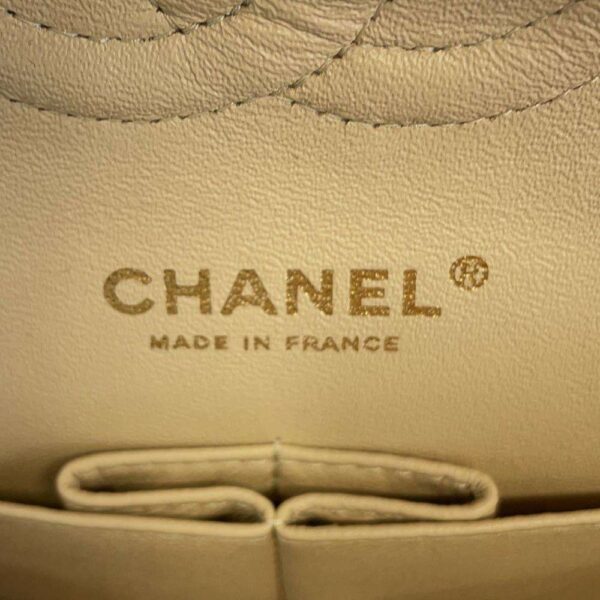 9550711 13 Chanel Matelasse 25 Coco Mark Double Chain Caviar Bag Biege