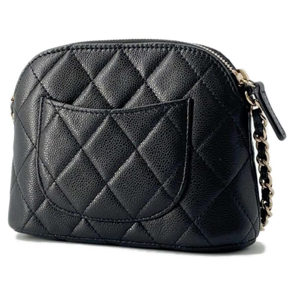 9557413 02 Chanel Matelasse Coco Mark Caviar Shoulder Bag Black