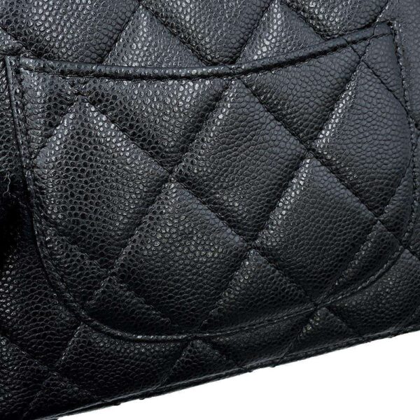 9557413 06 Chanel Matelasse Coco Mark Caviar Shoulder Bag Black