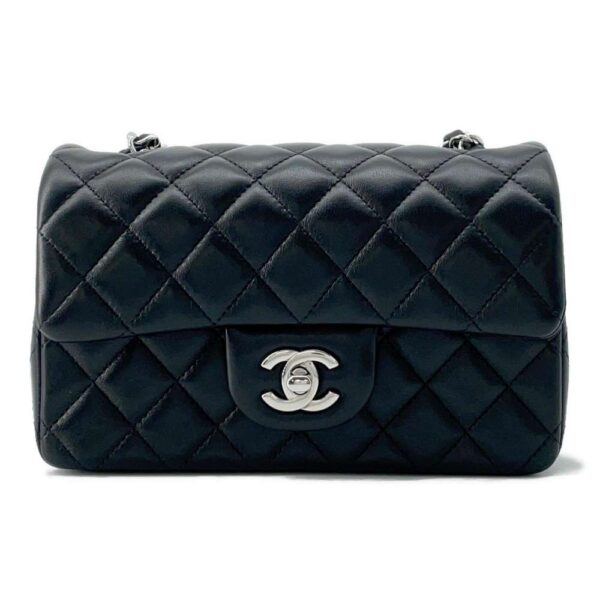 9559370 01 Chanel Mini Flap Cocomark Lambskin Shoulder Bag Black