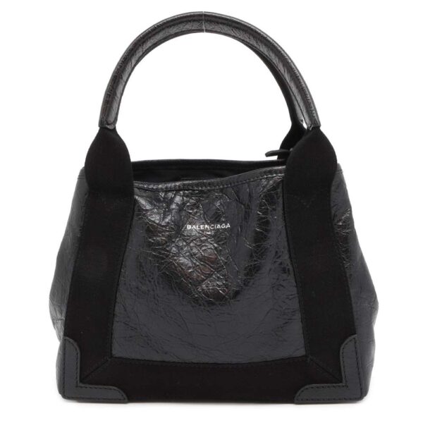 9567016 01 Balenciaga Blue Cabas XS Tote Bag 2way Black