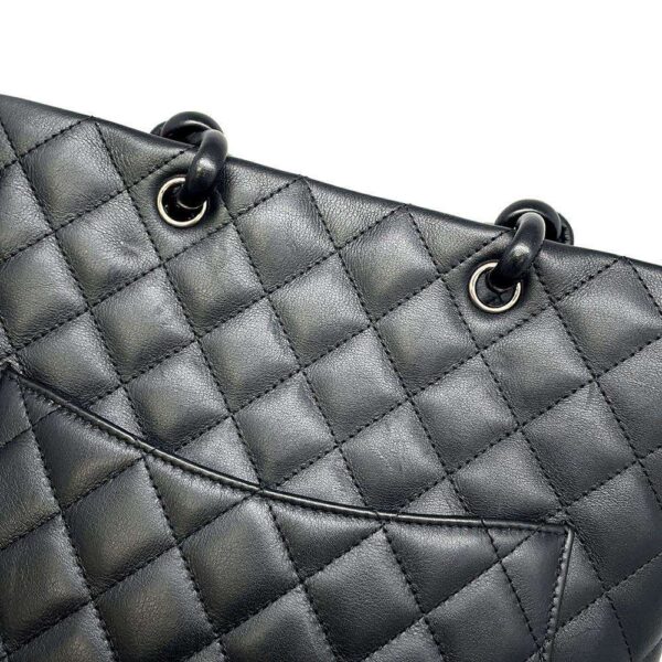 9573895 09 Chanel Cambon Line Cocomark Calfskin Tote Bag Black