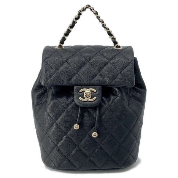 9576100 01 Chanel Matelasse Cocomark Caviar Backpack Black