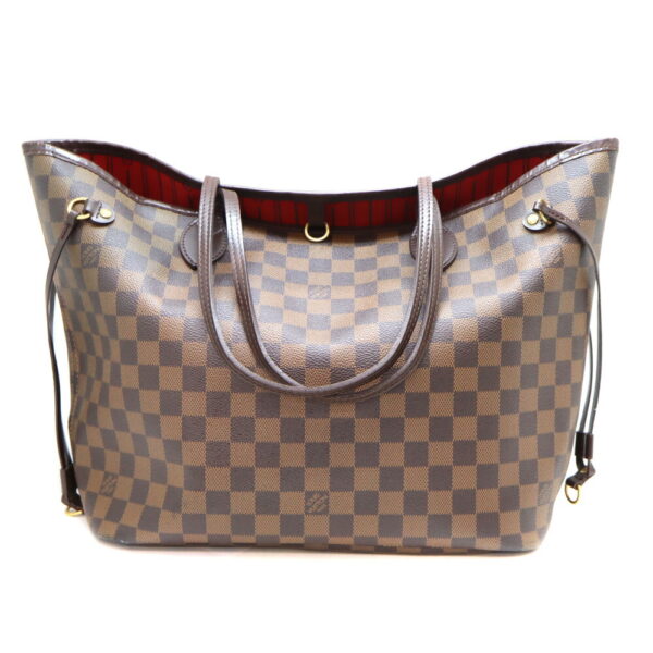 9583 2 Louis Vuitton Neverfull MM Damier Ebene Canvas Tote Bag Brown