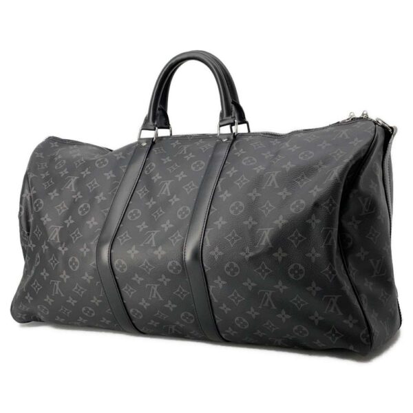 9585843 02 Louis Vuitton Keepall Bandouliere 55 Monogram Eclipse Bag Black