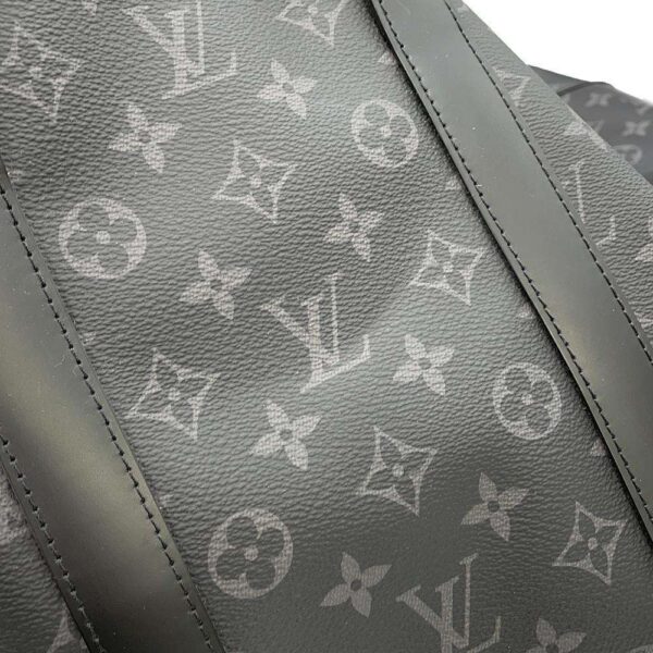 9585843 09 Louis Vuitton Keepall Bandouliere 55 Monogram Eclipse Bag Black