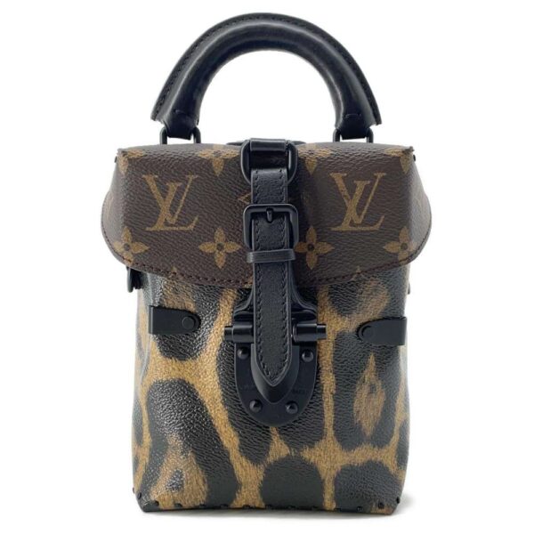 9590052 01 Louis Vuitton Leopard Camera Box Monogram Handbag Black