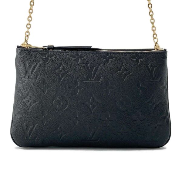 9592179 01 Louis Vuitton Pochette Double Zip Empreinte Chain Shoulder Bag Black