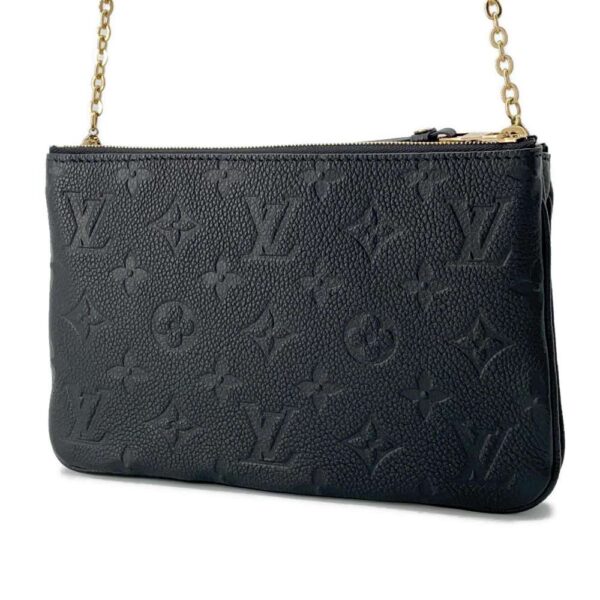 9592179 02 Louis Vuitton Pochette Double Zip Empreinte Chain Shoulder Bag Black