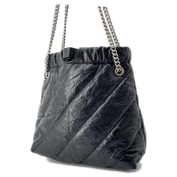 9592605 02 Balenciaga Crash XS Tote Chain Shoulder Bag Black Quilt