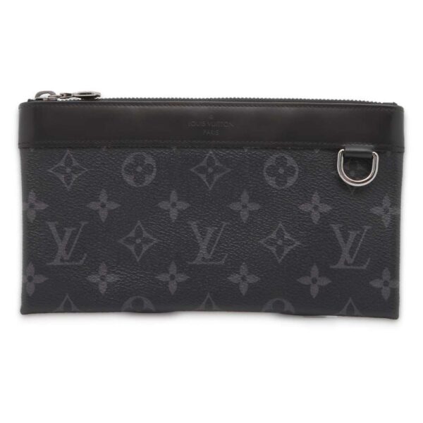 9603394 01 Louis Vuitton Monogram Eclipse Pochette Discovery PM Pouch Black