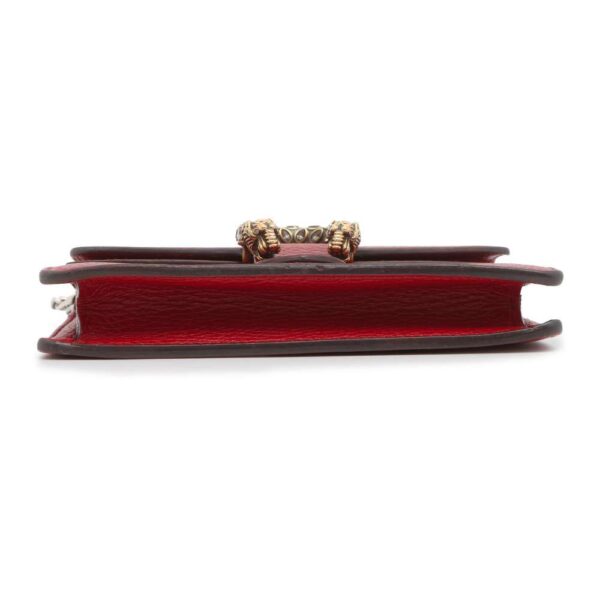 9604162 03 Gucci Dionysus Leather Mini Chain Shoulder Bag Red