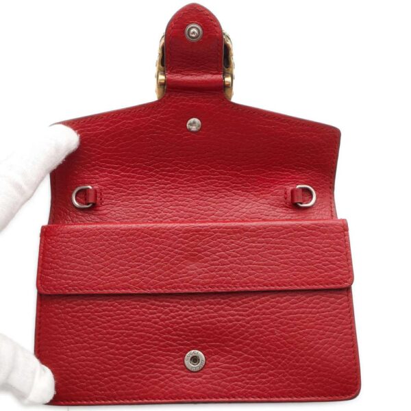 9604162 05 Gucci Dionysus Leather Mini Chain Shoulder Bag Red