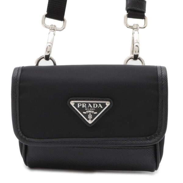 9604520 01 Prada Shoulder Pouch Nylon Saffiano Black