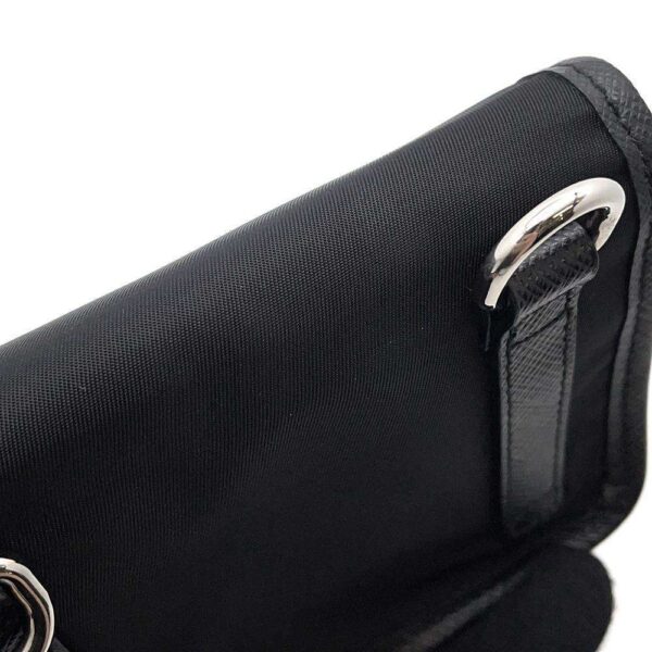 9604520 09 Prada Shoulder Pouch Nylon Saffiano Black