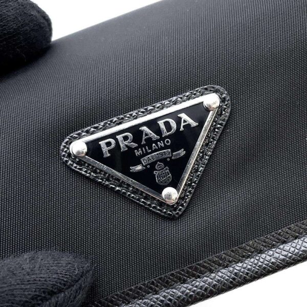 9604520 11 Prada Shoulder Pouch Nylon Saffiano Black