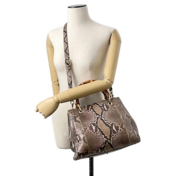 9605046 05 Gucci Bamboo Shopper Python 2way Shoulder Bag