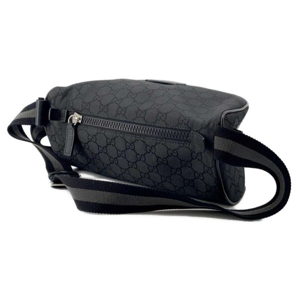 9605060 02 Gucci GG Nylon Canvas Waist Bag Black