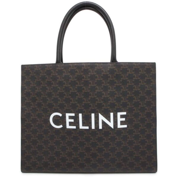 9605107 01 Celine Horizontal Cabas Triomphe Tote Bag Black