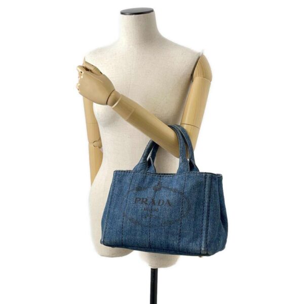 9605190 04 Prada Tote Bag Canapa Denim Canvas