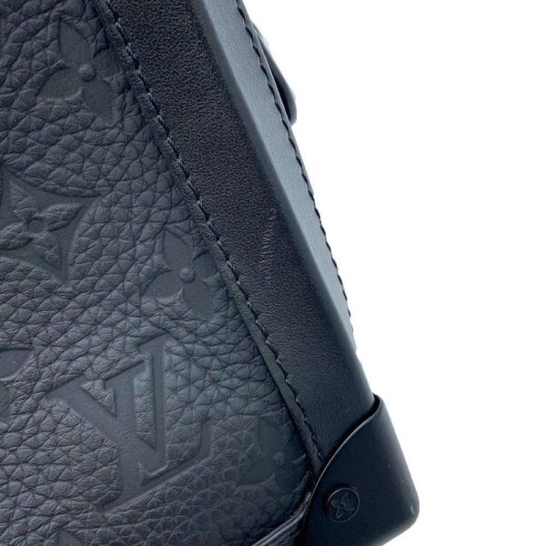 9605602 08 Louis Vuitton Soft Trunk Monogram Taurillon Leather Shoulder Bag Black