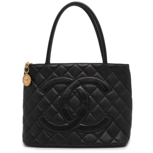 9606333 01 Chanel Reproduction Cocomark Caviar Quilted Tote Bag Black