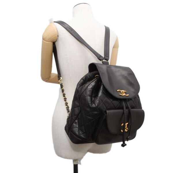 9606371 04 Chanel Matelasse Chain Cocomark Leather Backpack Black