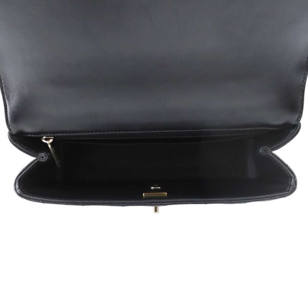 9606555 04 Chanel Top Handle Matelasse Cocomark Rhinestone Lambskin Shoulder Bag Black