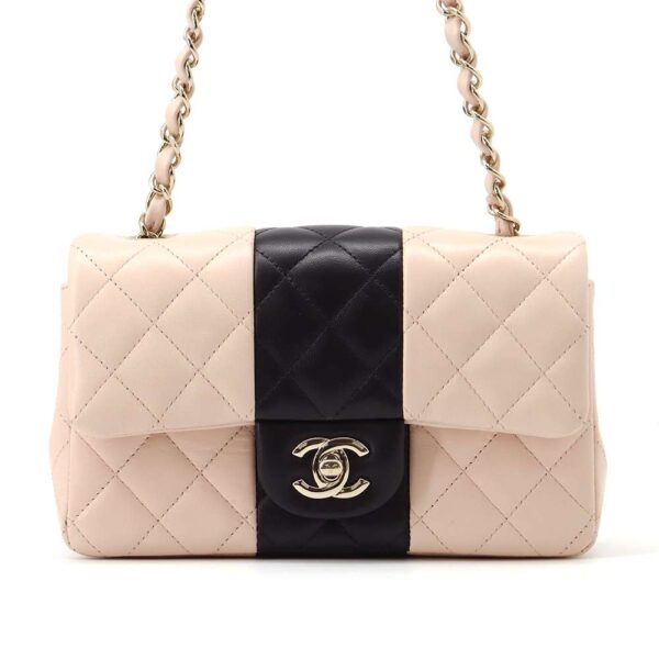 9606562 01 Chanel Coco Mark Lambskin Mini Flap Bag Black