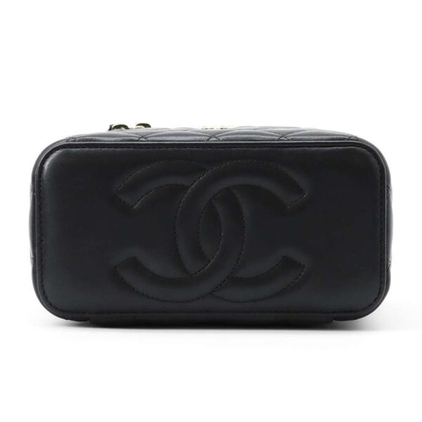 9606593 03 Chanel Matelasse Vanity Cocomark Lambskin Shoulder Bag Black