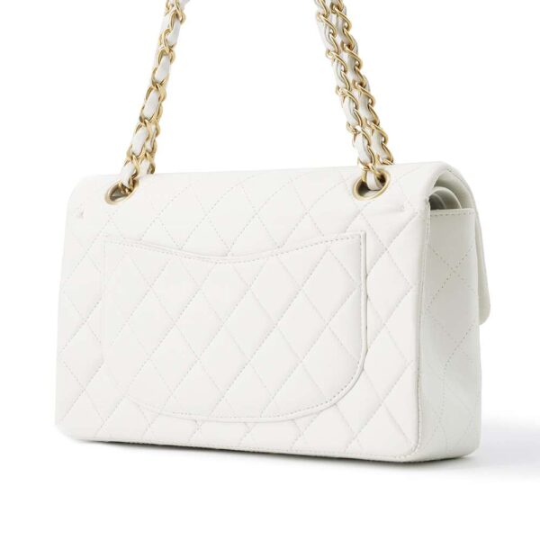 9606609 02 Chanel Matelasse 23 Coco Mark Double Chain Caviar Bag White