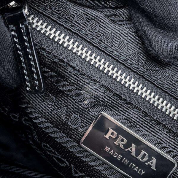 9607460 07 Prada Shoulder Bag Nylon Patent Black