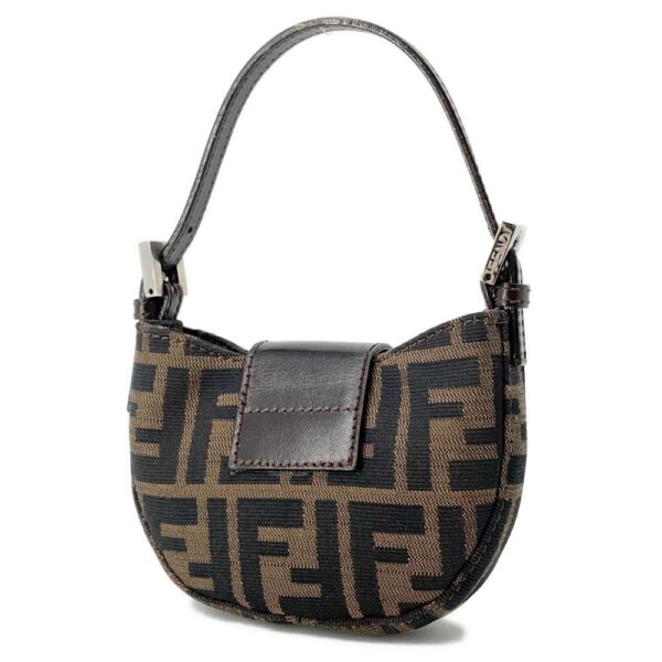 9608306 02 Fendi Zucca Mini Croissant Canvas Handbag Brown