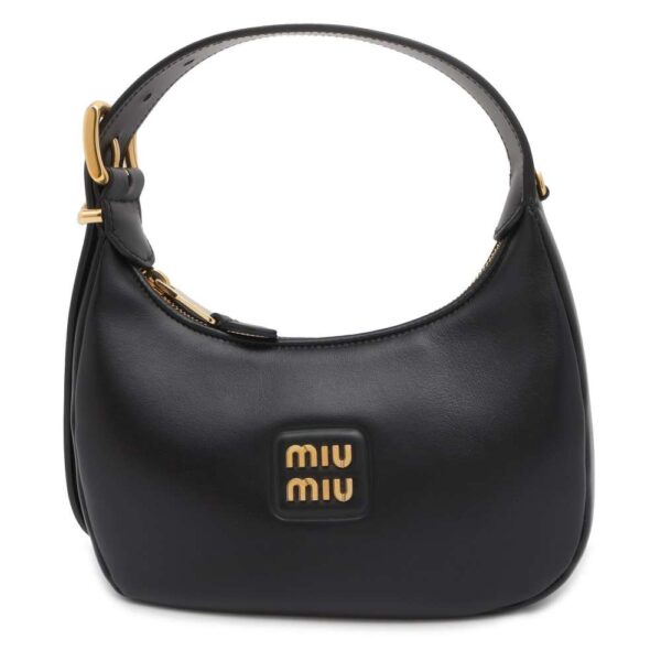 9616578 01 Miu Miu Handbag Leather Hobo Black