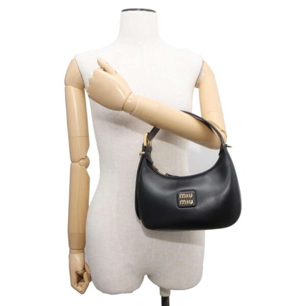 9616578 04 Miu Miu Handbag Leather Hobo Black