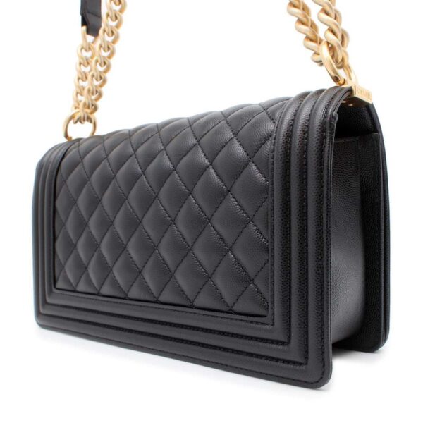 9619166 02 Chanel Boy Chanel Caviar Shoulder Bag Black