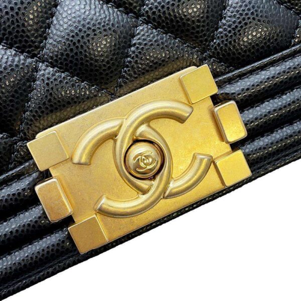 9619166 08 Chanel Boy Chanel Caviar Shoulder Bag Black