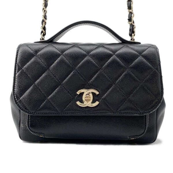 9622111 01 Chanel Matelasse Affinity Cocomark 2way Shoulder Bag Black