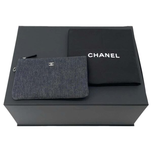 9643406 08 Chanel 22 Denim Chain Shoulder Bag Black